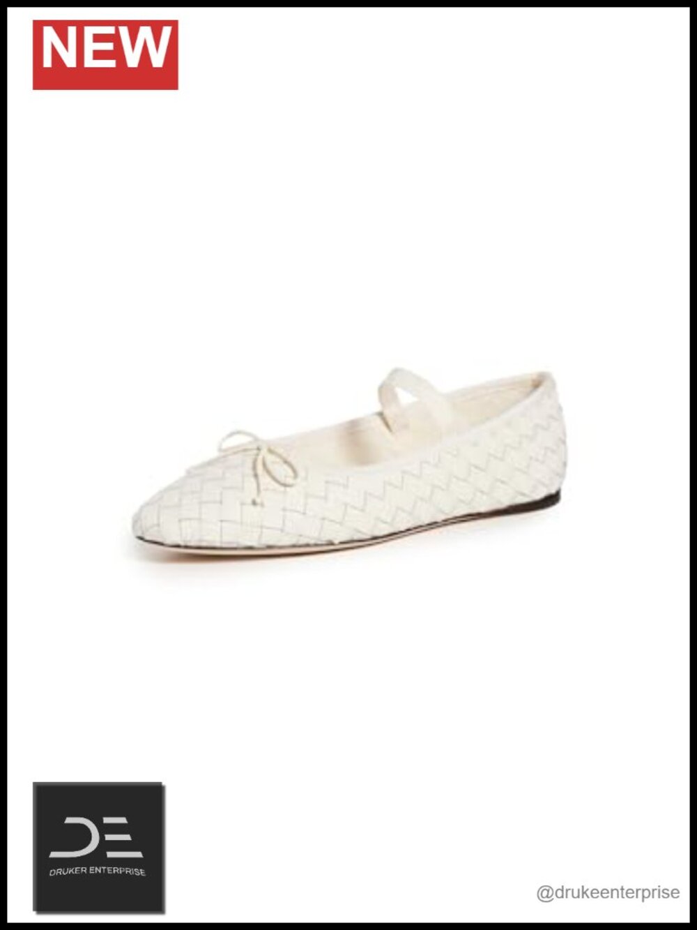 Leather Ballet Flats Woven Elastic Vamp Cushioned